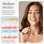 VIVAGO Bamboo Toothbrushes 10 Pack – Plant-Based Medium Bristles
