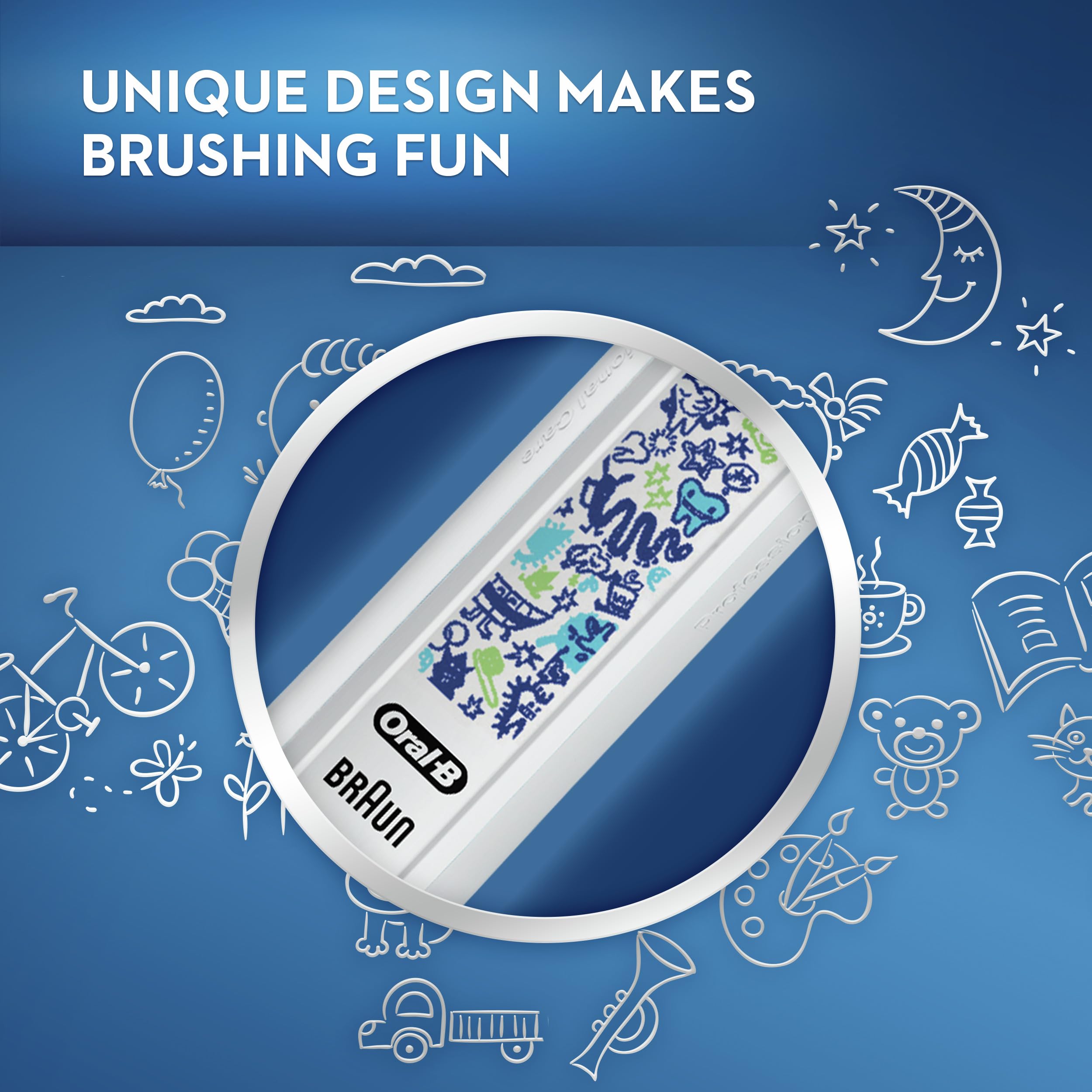 Buy now Oral-B Kids Electric Toothbrush with Coaching Pressure Sensor and Timer, Rechargeable Toothbrush with Brush Head, Sparkle & Shine at indiglob india