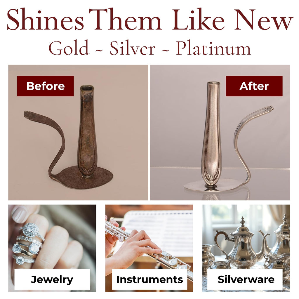 Pro Size Polishing Cleaning Cloth Made in USA for Gold, Silver, Platinum. Pure Cotton Eco Friendly Tarnish Remover Cleaner Large 11 x 14 Inch. Shines Jewelry Like New. Cleans Coins Watches Silverware