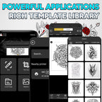 New Tattoo Stencil Printer - Fits A4-A8 Width Thermal Paper, Portable Wireless Bluetooth Thermal Tattoo Kit, Includes 10 Transfer Papers, for Artists & Beginners, Phones/Tablets/PC - Black