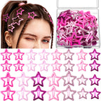 YGDZ Star Hair Clips Y2K Hair Barrettes, 20 PCS Gold 1.22" Y2K Hair Accessories, 10 PCS 1.61" Metal Snap Hair Clips for Girls Women, for Rave outfits, Concert