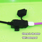 Buy now MOTOPOWER MP0609EA 3.1Amp Waterproof Motorcycle Dual USB Kit SAE to USB Adapter Cable with SAE Ring Terminal Cable Harness at indiglob india