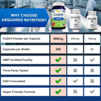 CoQ10 400mg - 200 Capsules - Co Q 10 Supplement - Coenzyme Q10 Pills - CQ10 | Max Strength CoQ 10 - High Absorption Ubiquinone Powder - CO Q-10 Enzyme Vitamin Alternative to Softgels & Gummies