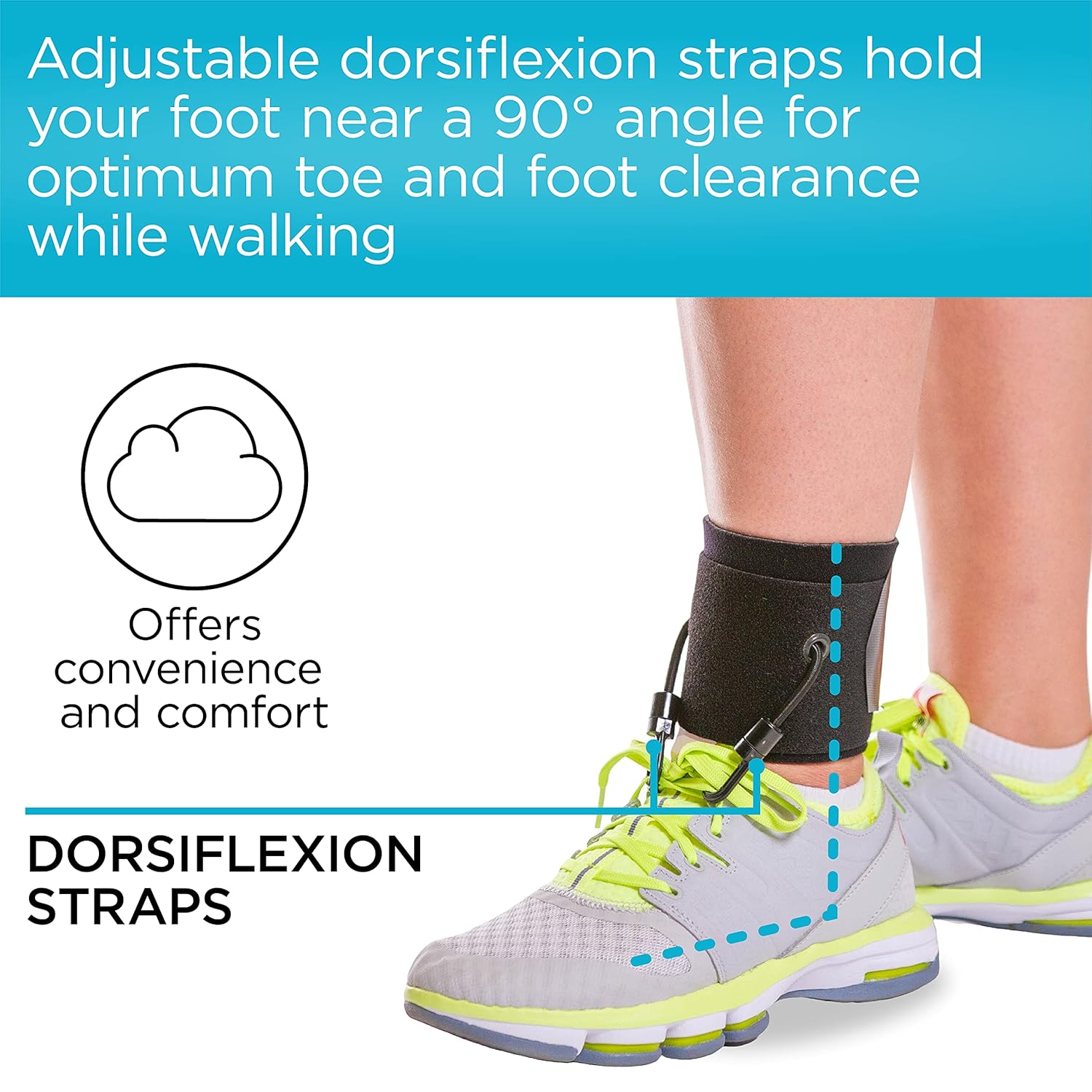 Buy now BraceAbility AFO Foot Drop Brace - Adjustable Soft Ankle Foot Orthosis Drop Foot Brace for Men and Women, Walking with Shoes, Toe Lifter Support, Dorsiflexion Assist Brace Fits Left or Right (S/M) at indiglob india