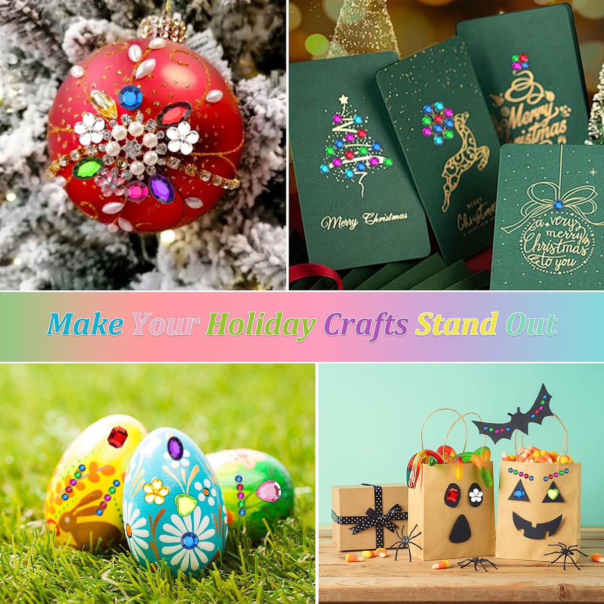 1782pcs Gem Stickers, Self Adhesive Rhinestones Stick on Jewel for Crafts