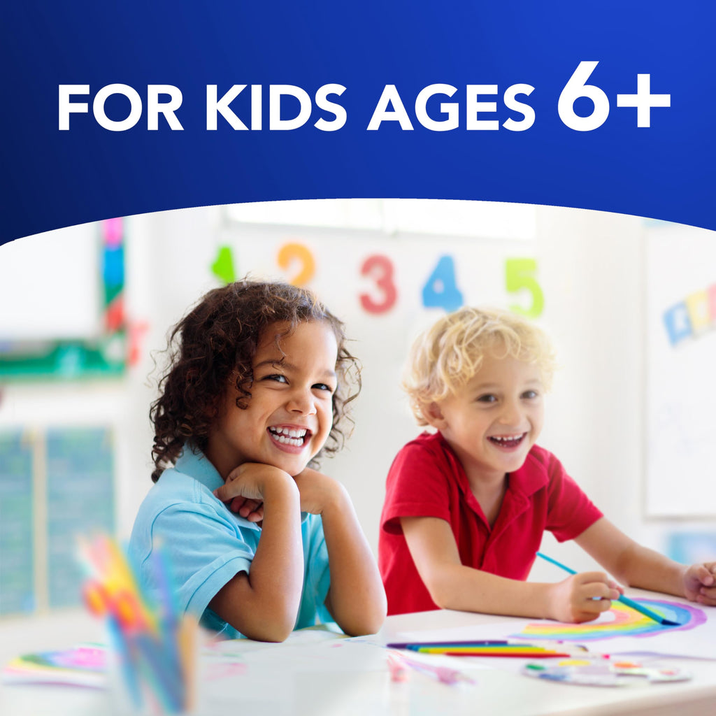 Buy now VICKS Kids DayQuil & NyQuil Cold & Cough Relief Liquid Co-Pack, Free of Artificial Dyes & Sugar, Multi-Symptom Relief of Cough, Sneezing, Runny Nose, Mucus, and Chest Congestion, for Ages 6+, 2x6oz at indiglob india