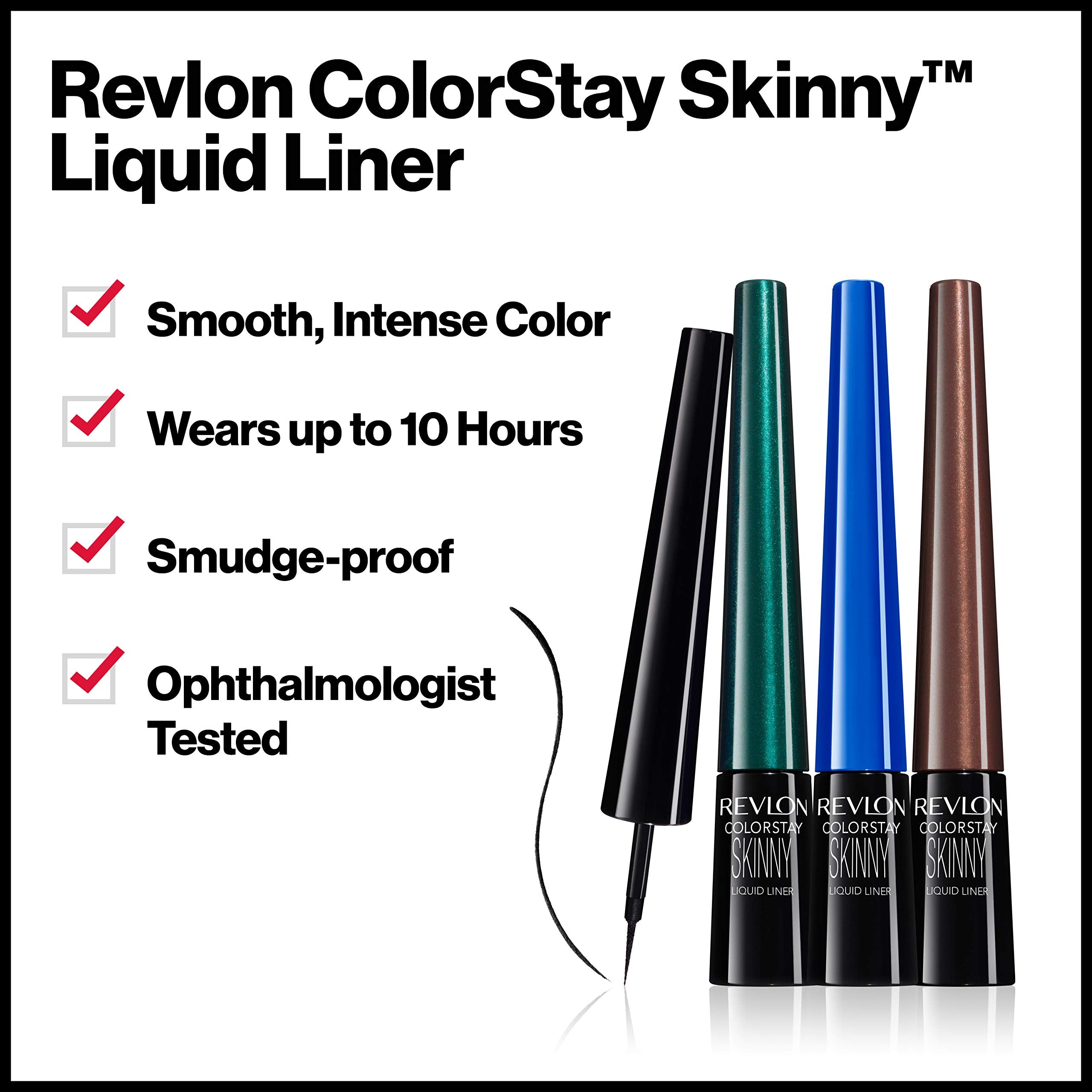 Buy now Revlon Skinny Liquid Eyeliner, ColorStay Eye Makeup, Waterproof, Smudge-proof, Longwearing with Ultra-Fine Tip, Black Out, 0.08 oz at indiglob india