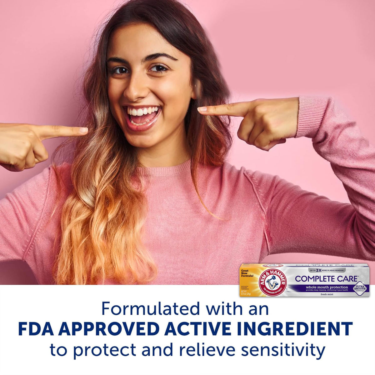 ARM & HAMMER Toothpaste Complete Care Whole Mouth Protection, 6 Pack, Fresh Mint, Anticavity Fluoride Toothpaste with Baking Soda, Whitening Enamel Strengthening Paste, Travel Size 0.9 Oz