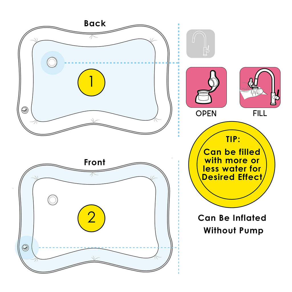 Splashin'kids Inflatable Tummy time Premium Water mat Infants and Toddlers is the Perfect Fun time Play Activity Center Your Baby's Stimulation Growth