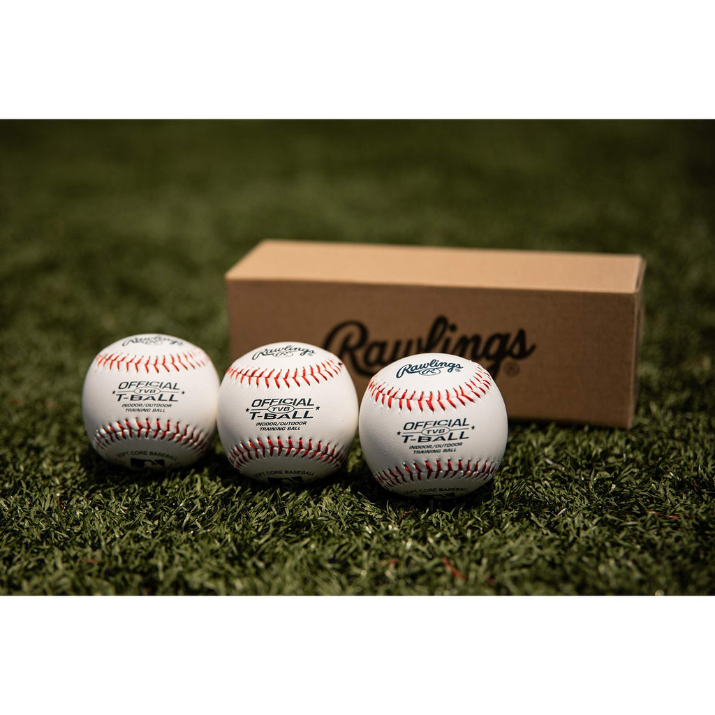 Rawlings | Official T-Balls | TVB | Youth/6u | 3 Count | Sponge Rubber Core | Indoor/Outdoor