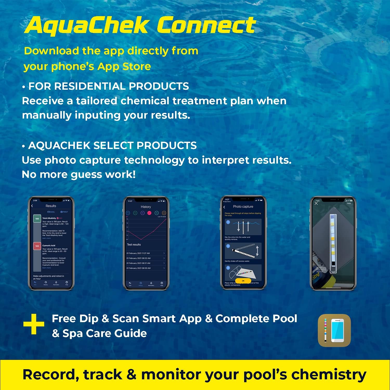 Buy now AquaChek SPA 6-in-1 Test Strips - Spa Test Strips for Total Bromine, Total Chlorine, Free Chlorine, pH, Total Alkalinity, and Total Hardness - Professional Water Quality Testing Kit (50 Strips) at indiglob india