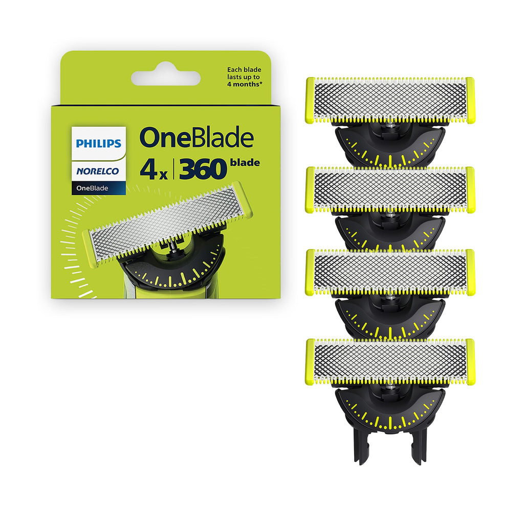Buy now Philips Norelco OneBlade 360 Blades, Genuine Replacement Blades for OneBlade Electric Shaver and Trimmer, 4 Pack, QP440/80 at indiglob india