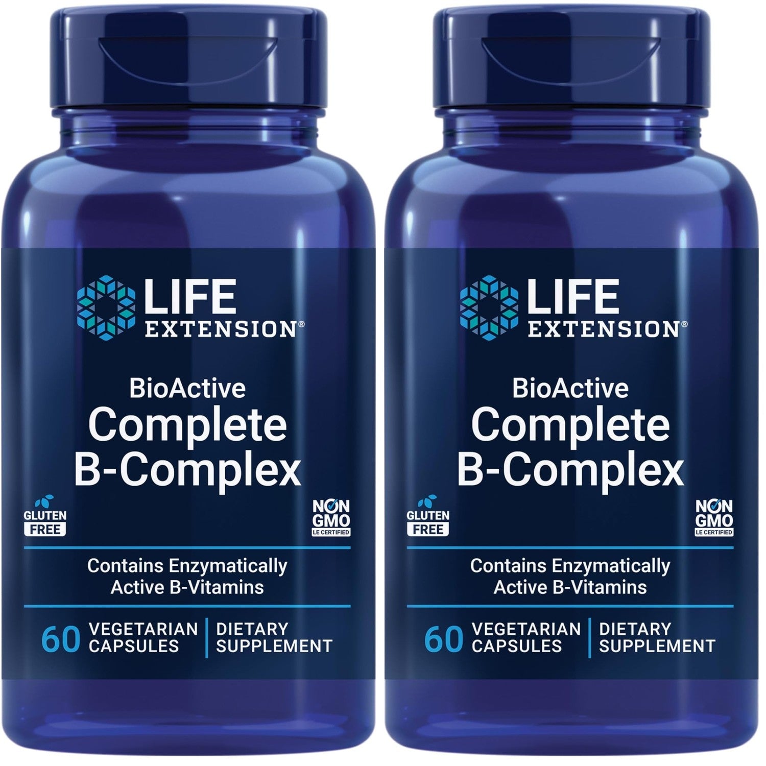 Life Extension BioActive Complete B-Complex, 60 Vegetarian Capsules | Complete B Complex for Heart, Brain & Nerve Support with Healthy Energy & Metabolism in Vegetarian Capsules