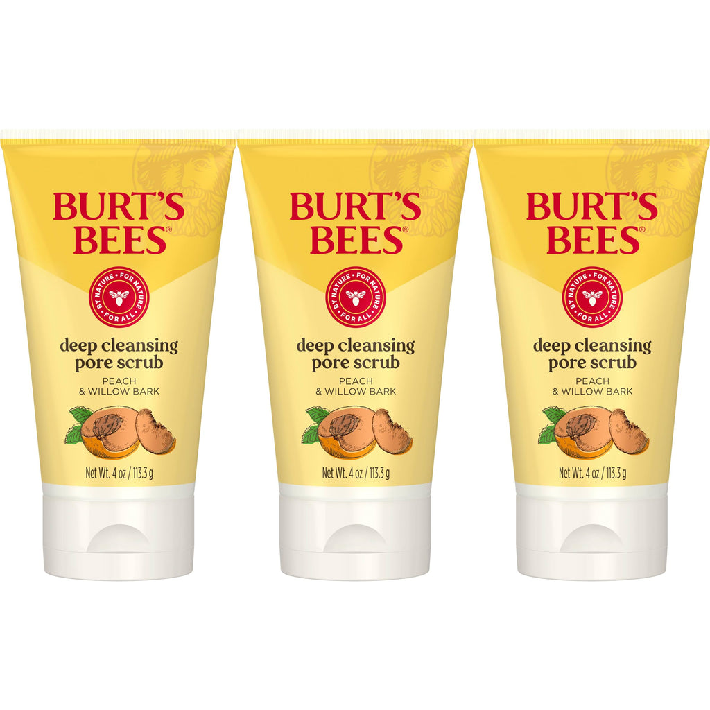 Buy now Burt's Bees Deep Cleansing Pore Scrub with Peach and Willow Bark, 4 Ounces, Pack of 3 at indiglob india
