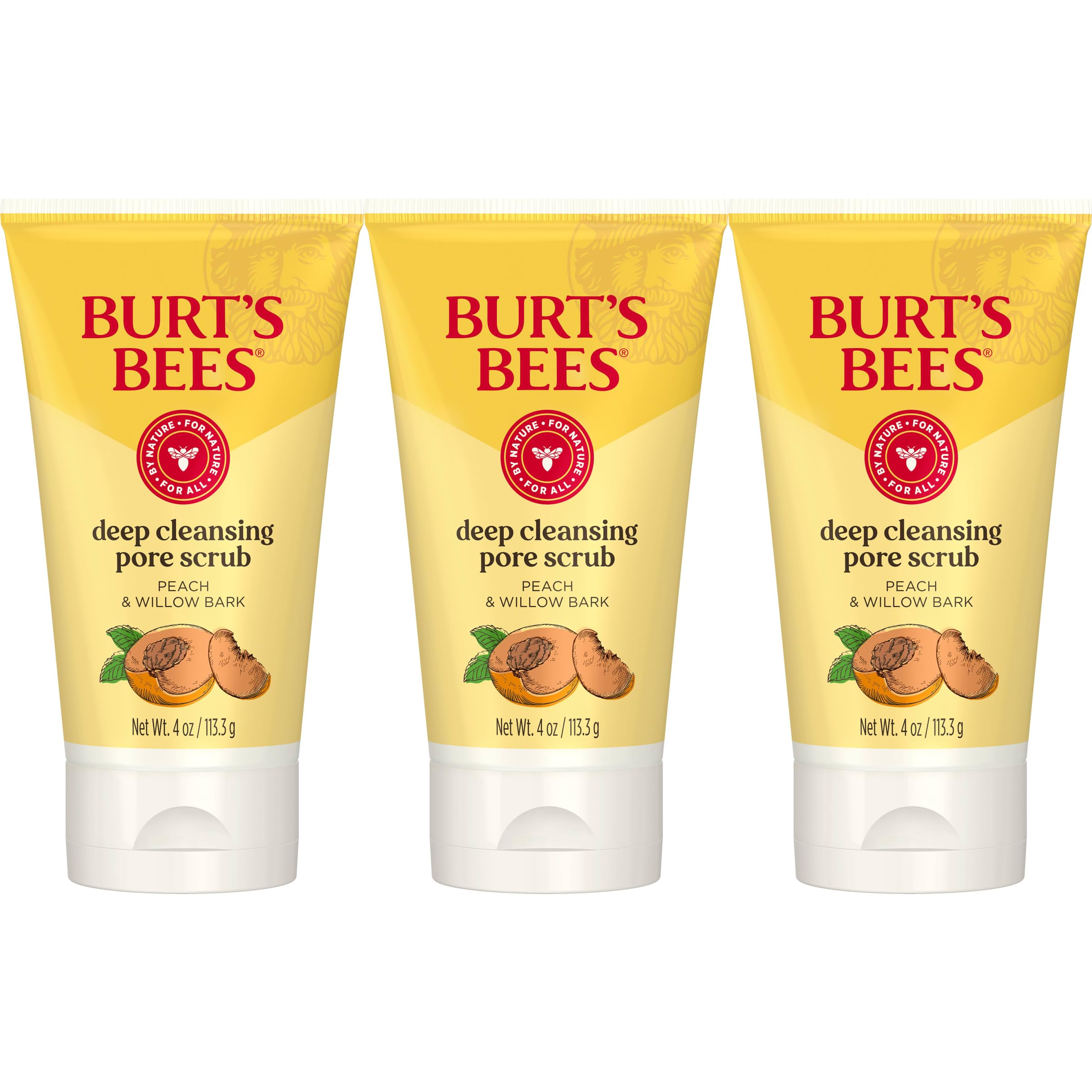 Buy now Burt's Bees Deep Cleansing Pore Scrub with Peach and Willow Bark, 4 Ounces, Pack of 3 at indiglob india