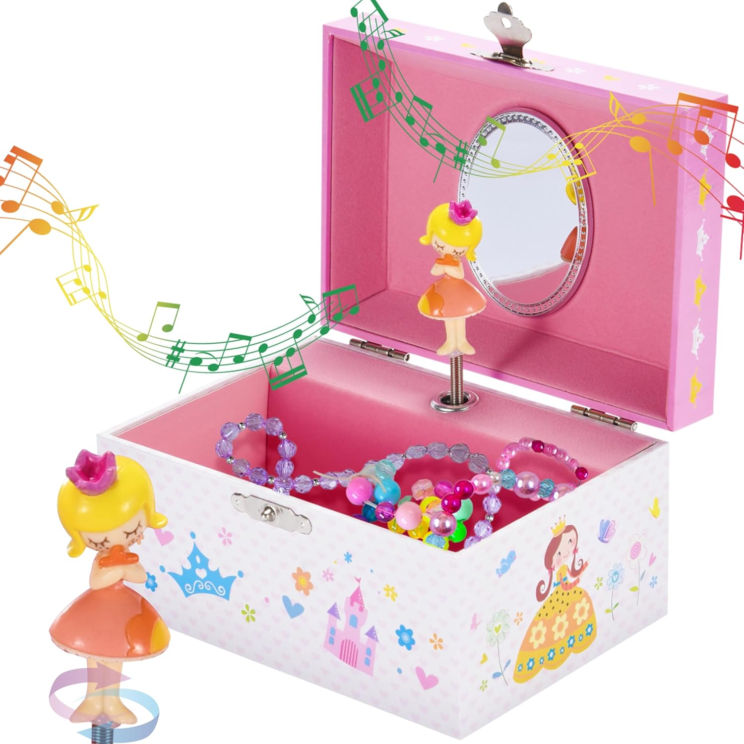 Buy now Jewelkeeper Musical Jewelry Box for Girls with Spinning Unicorn, Glitter Rainbow and Stars Design Music Box for Necklace, Earrings, and Accessories, Plays The Beautiful Dreamer Tune Blonde Princess at indiglob india