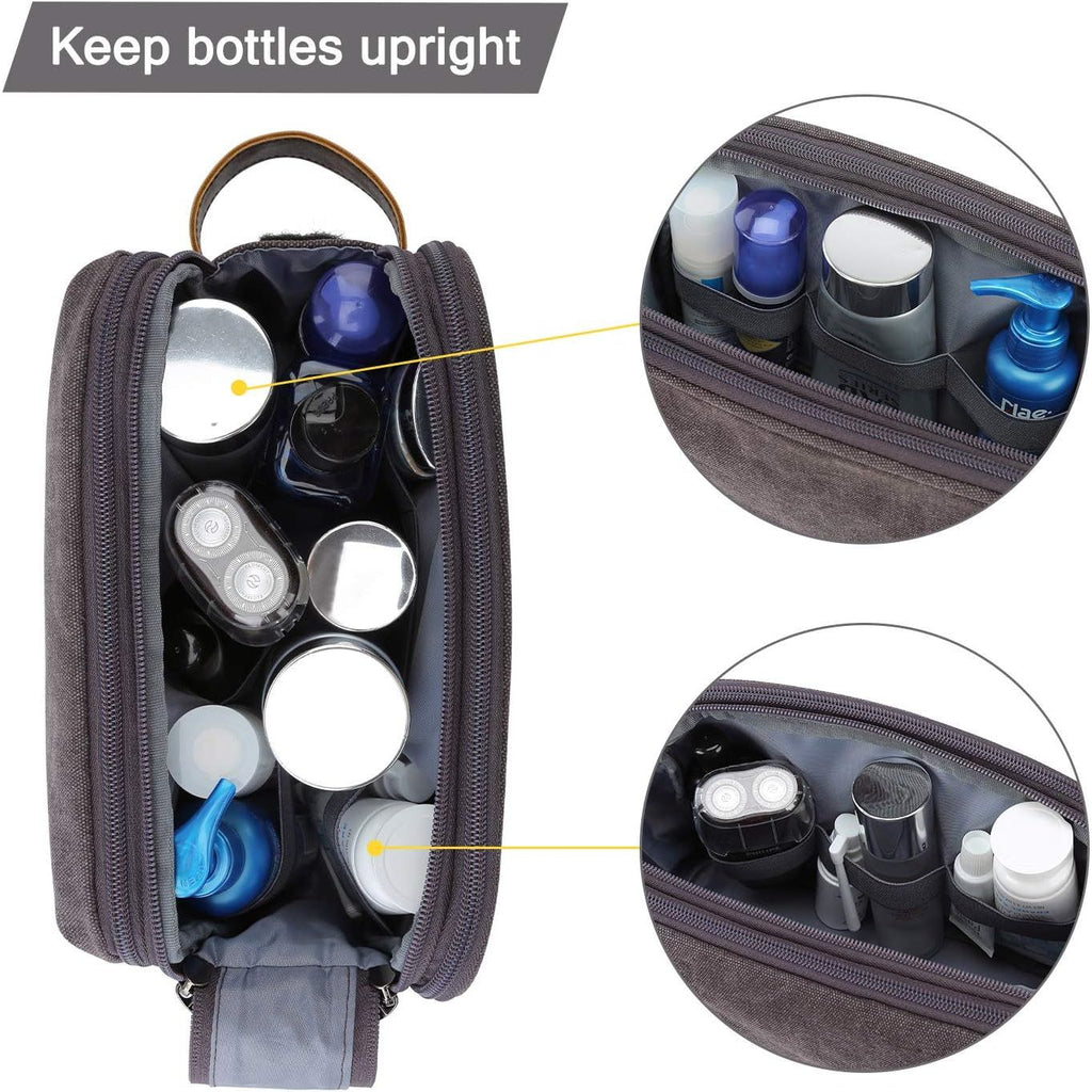 Buy now BAGSMART Toiletry Bag for Men, Canvas Travel Toiletry Organizer Dopp Kit Water-resistant Shaving Bag for Toiletries Accessories,Grey-Medium at indiglob india