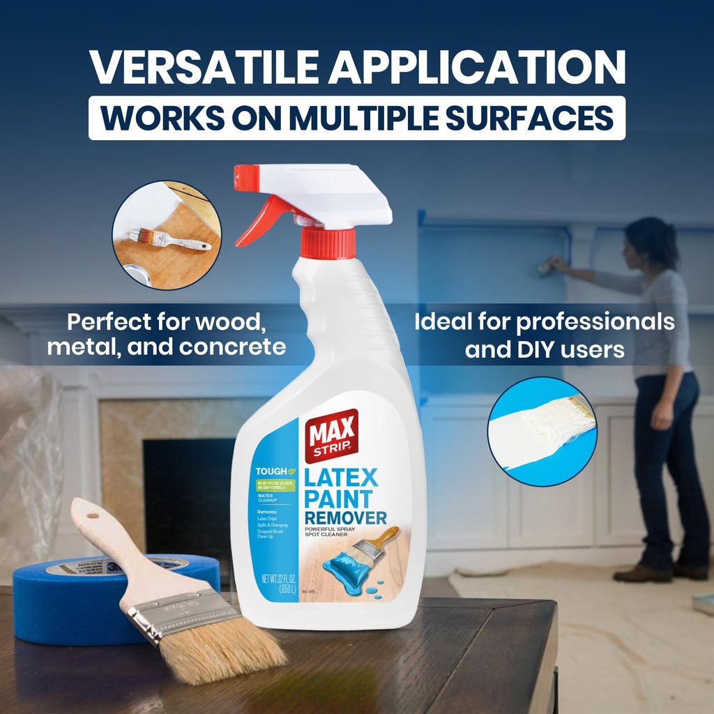 Max Strip Latex Paint Remover Gel Spray, Multi-Surface Safe, 22 fl oz