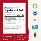 Garden of Life Organic Ashwagandha Supplement with Probiotics & Ginger - Stress, Mood & Energy Support, Vegan, Gluten Free, Non GMO, 2 Month Supply, 60 Tablets