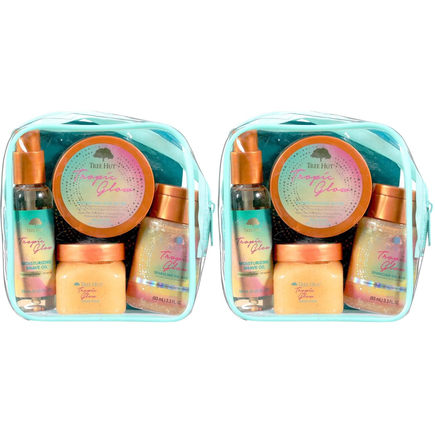 Tree Hut Everything Shower Gift Set, Tropic Glow | Exfoliating Body Scrub, Body Wash, Shave Oil & Body Butter, Self Care Gift Set, Hydrating & Moisturizing with Shea Butter