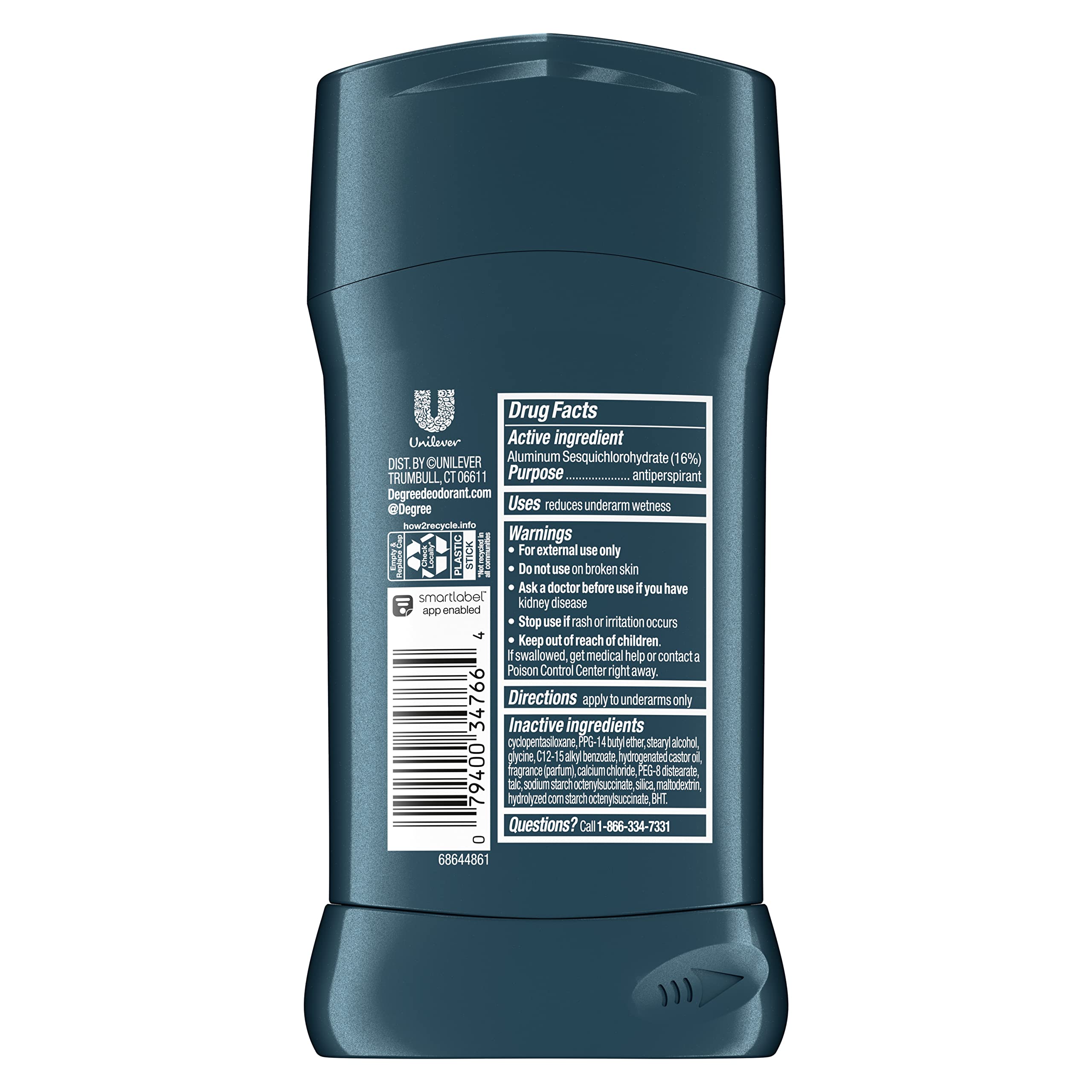 Degree Men Advanced Antiperspirant Cool Rush Sweat and Odor 4 Count 2.6 oz | 72-Hour Sweat and Odor Protection For Men With MotionSense Technology