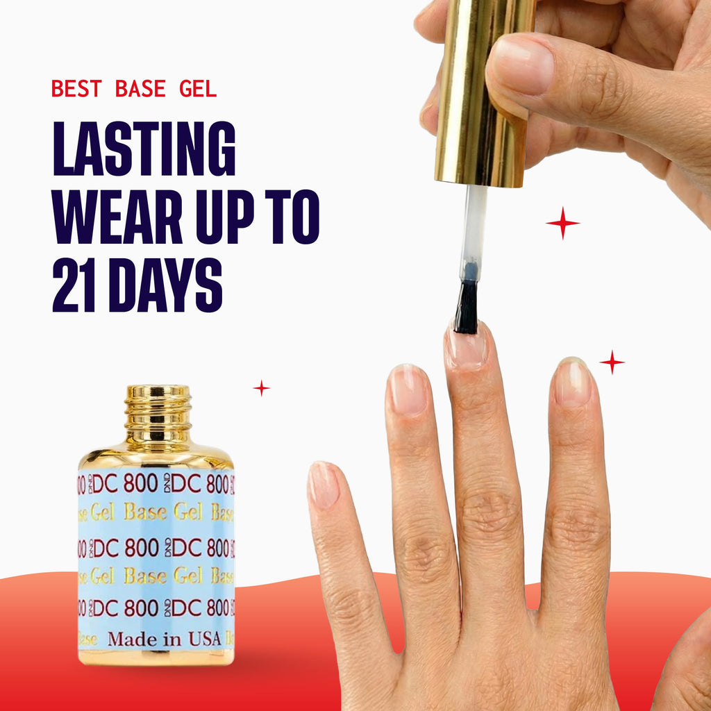 DND Base Gel & Top Gel No Cleanse Duo | Professional UV/LED Base Coat & No Cleanse Top Coat Set, Glossy Chip-Free Finish, Long Lasting Wear, Easy Soak Off Removal