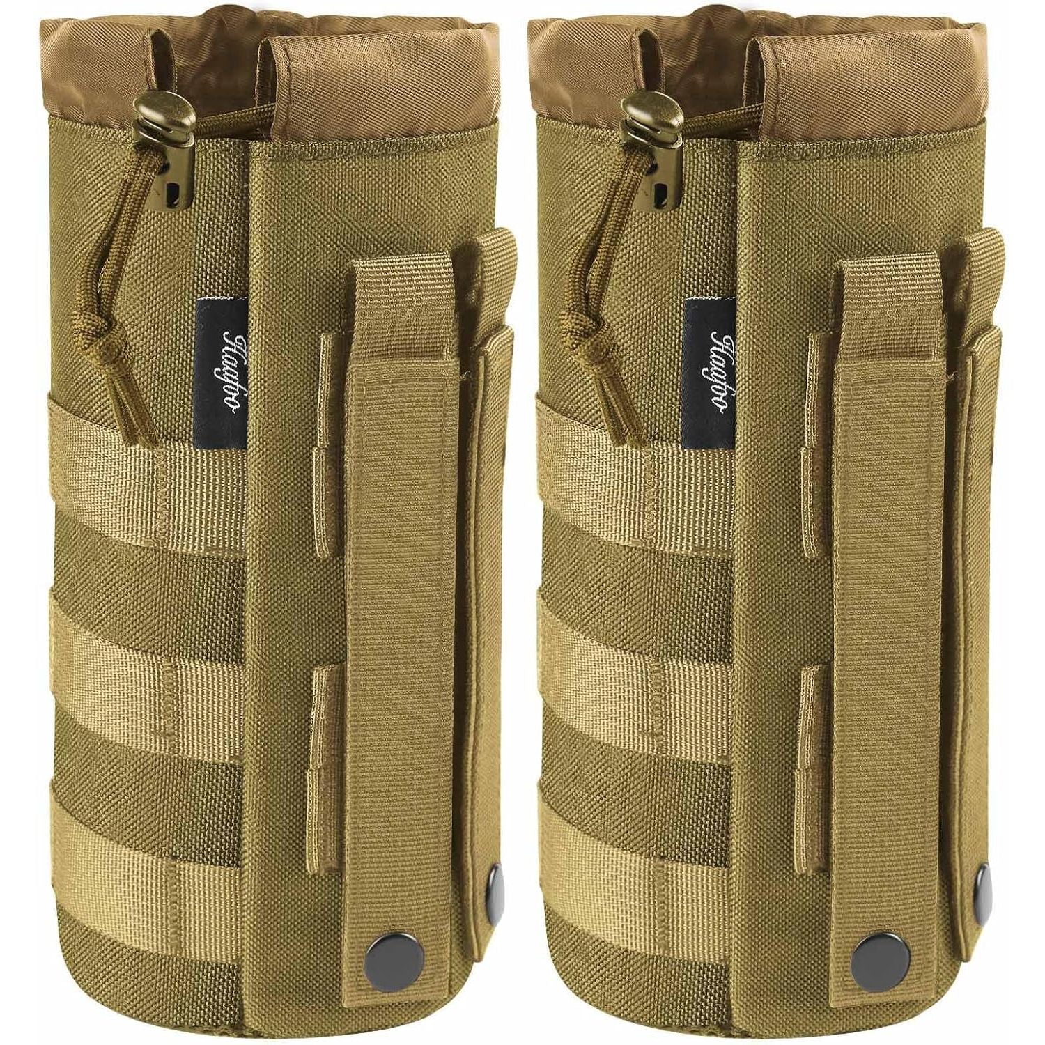 Buy now Molle Water Bottle Holder, Upgraded 1000D Nylon Tactical Molle Water Bottle Pouch, Sports Water Bottle Bag Bottom Mesh Lining Hydration Carrier for Camping, Climbing, Hiking and Travelling Tan-2pack at indiglob india