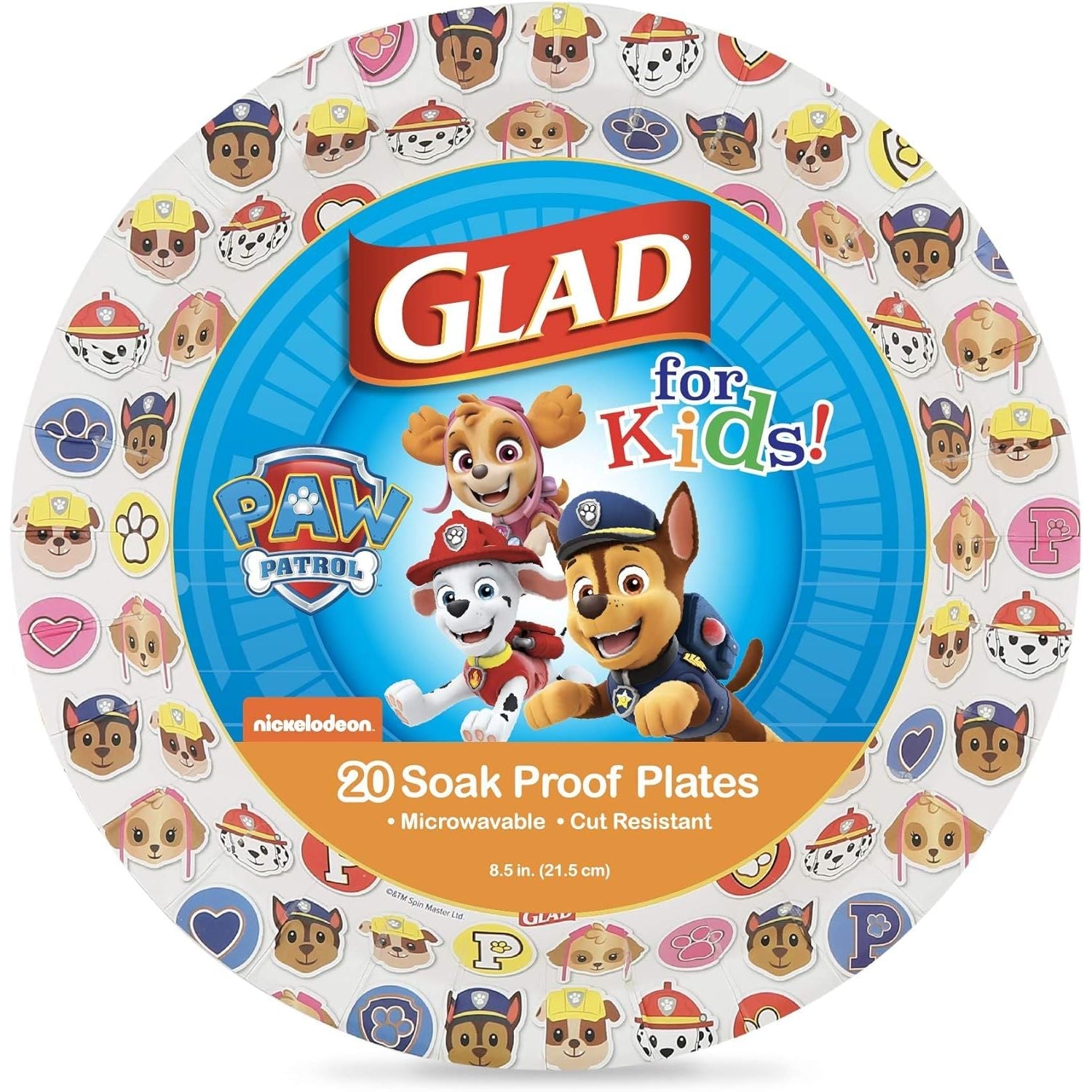 Buy now Glad for Kids Paw Patrol Emoji Paper Plates, 20 Count, 8.5 Inches | Paw Patrol Plates for Kids | Heavy Duty Disposable Soak Proof Microwavable Paper Plates for All Occasions at indiglob india