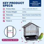 Prevue Pet Parakeet Manor Bird Cage with Handle Easy Storage - Black