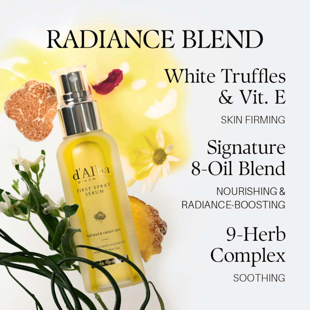 Buy now d'alba Piedmont Italian White Truffle First Spray Serum, Vegan Skin Care, Light-weight Face Moisturizer, Glow Serum for Radiant Skin, Non Comedogenic, All In One Mist, Korean Skin Care (3.38 fl oz.) at indiglob india