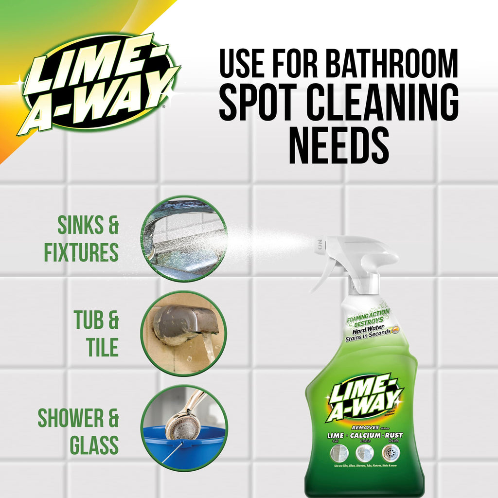 Lime-A-Way Bathroom Cleaner, Removes Lime Calcium Rust, 32 oz (Pack of 2)