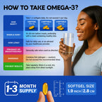 Omega 3 Fish Oil 3600 mg - Omega 3 Supplement for Men & Women - 90 Softgels | Omega 3 EPA & DHA - Heart, Brain & Joint Support - Purified Fish Oil | Heavy Metals Tested - Lemon Flavored