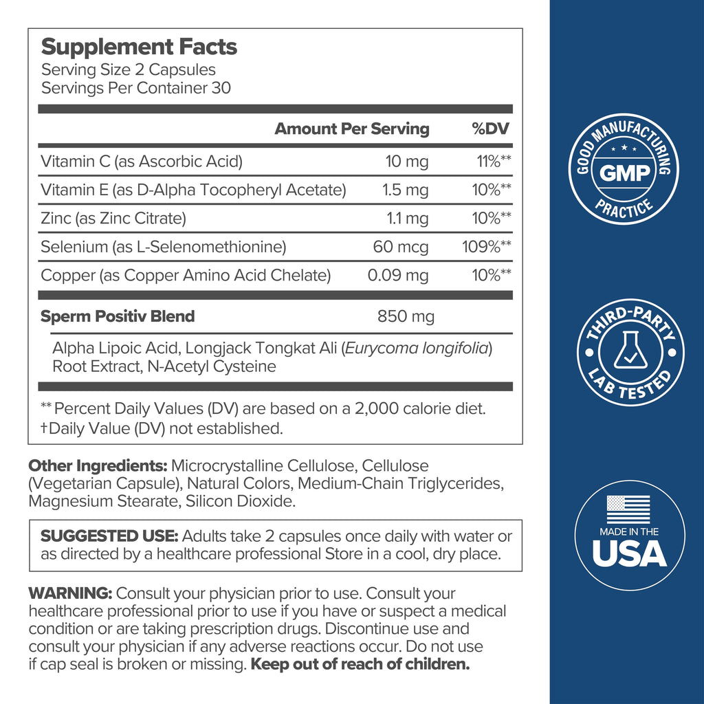 PREGGO Sperm Health Support for Improved Sperm Count – 30-Day Supply