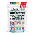 Q Defend Quercetin Supplement with Zinc Vitamin C Vitamin D Elderberry Turmeric Black Pepper Garlic Ginger Sea Moss Lysine Stinging Nettle Reishi Mushroom Immune Support 120 Capsules by Clean Nutra