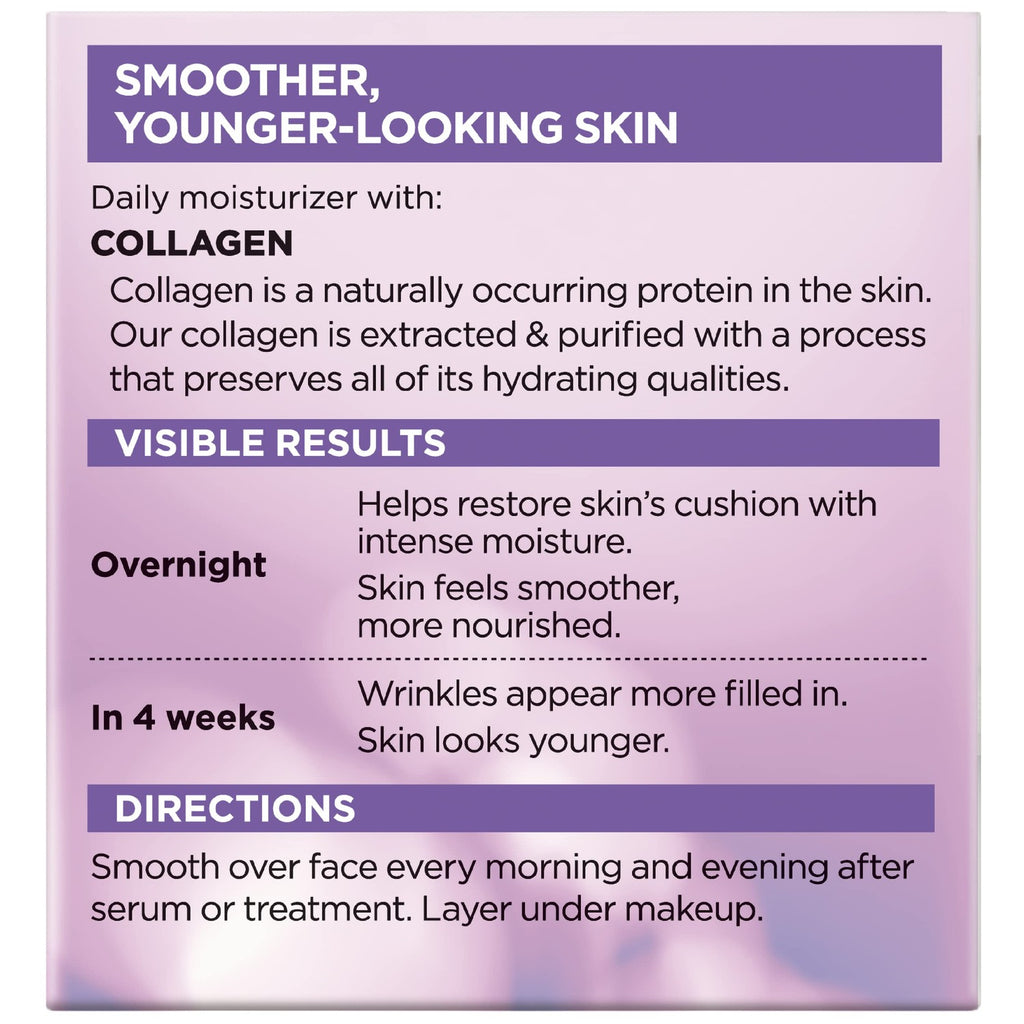 L’Oreal Paris Collagen Daily Face Moisturizer, Anti Aging Face Cream to Reduce Wrinkles and Provide Intense Hydration, 1.7 oz