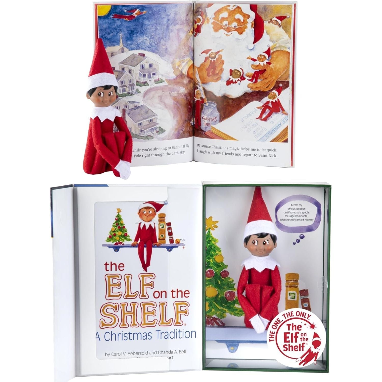 Buy now The Elf on the Shelf: A Christmas Tradition - Boy Scout Elf with Blue Eyes - Includes Artfully Illustrated Storybook, Keepsake Box and Official Adoption Certificate Brown-eyed Boy at indiglob india