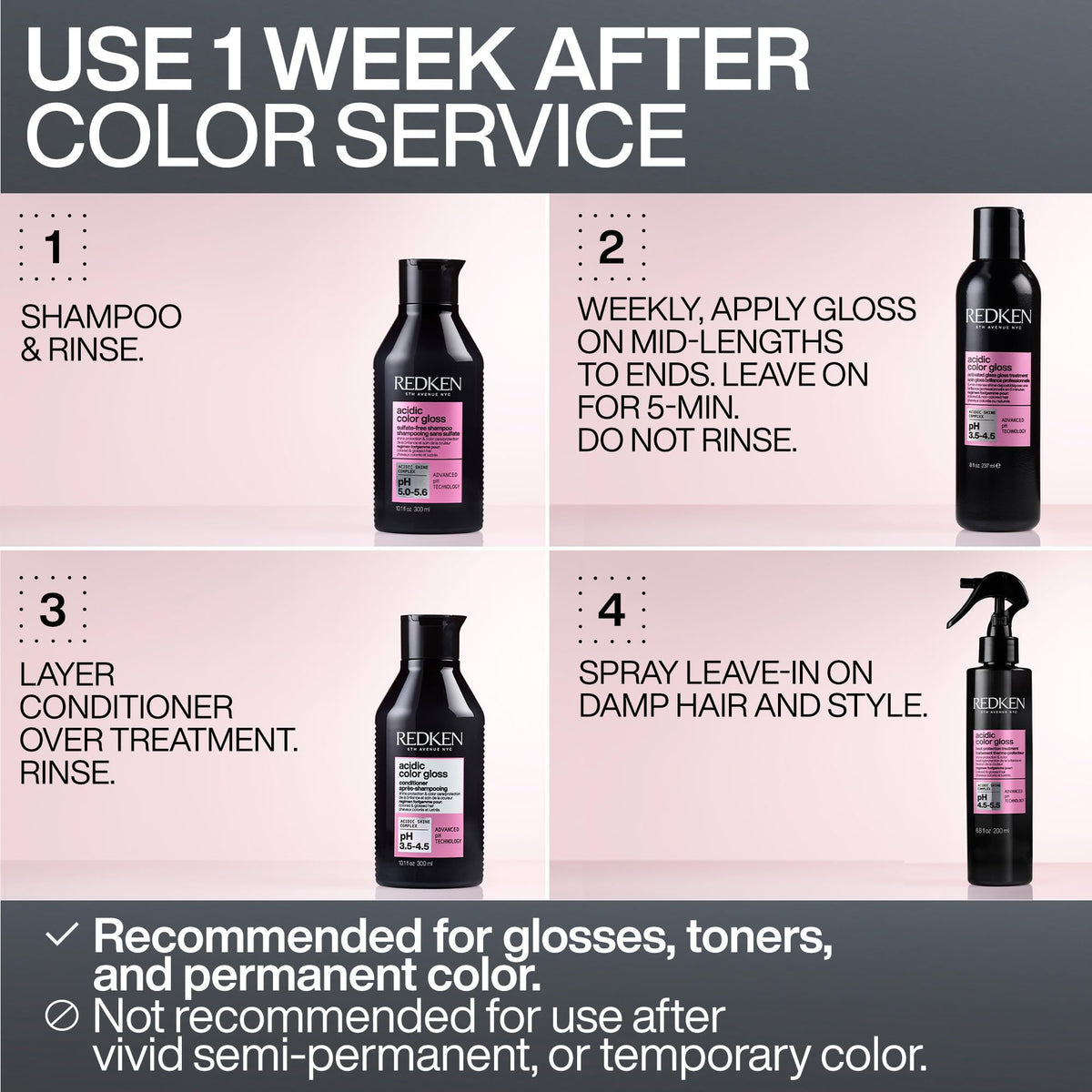 Redken Acidic Color Gloss Glass Gloss Treatment – For Color-Treated Hair