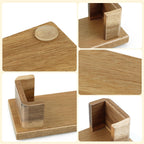 Acacia Wood Business Card Holder Desk Office Essentials, 60 Card Capacity
