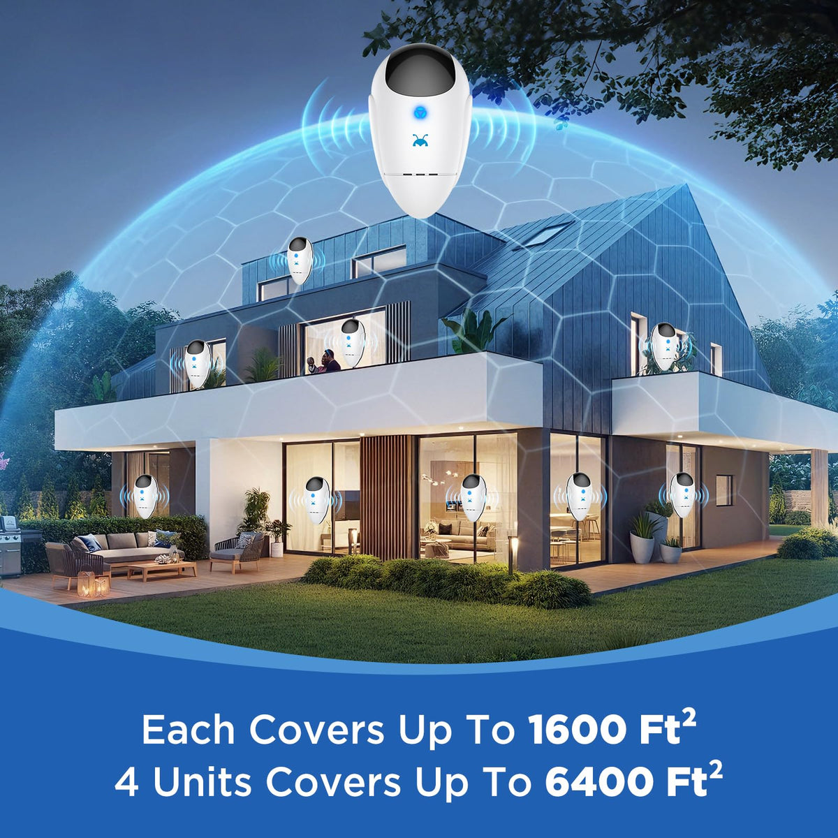 2026 Upgraded Ultrasonic Repeller Pest & Insect Indoor Repeller, 4 Pack