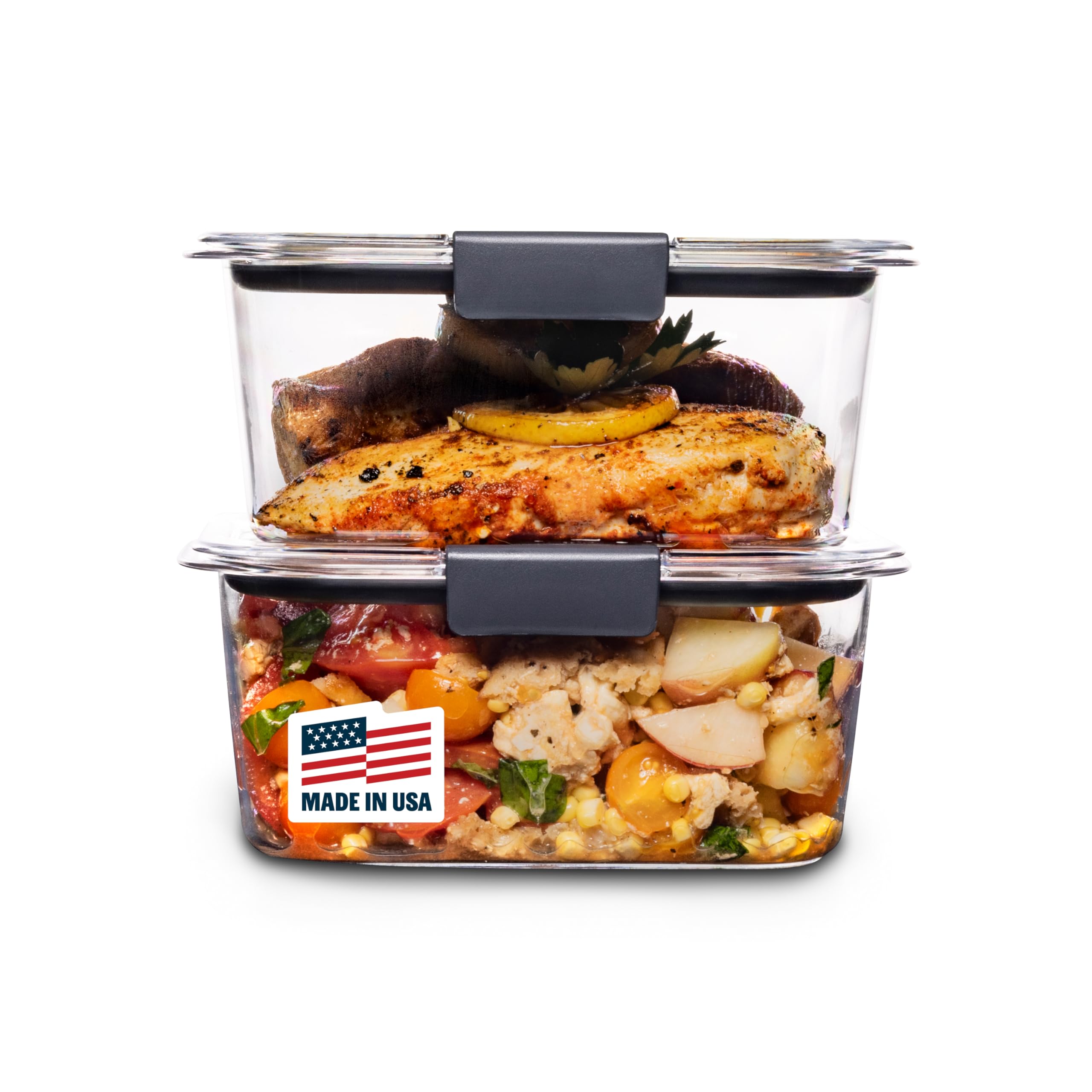 Buy now Rubbermaid Brilliance Food Storage Containers, Set of 5 (10 Pieces), BPA-Free, Leak-Proof, Clear 4.7 cup (4-Piece) at indiglob india