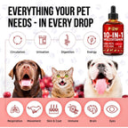 Liquid Multivitamin for Dogs with Glucosamine – Help with Allergies & UTIs – Dog Vitamins and Supplements – Cat Multivitamin for Hips & Joints – B, C & D3 for Coat Shining & Digestion – 2 oz