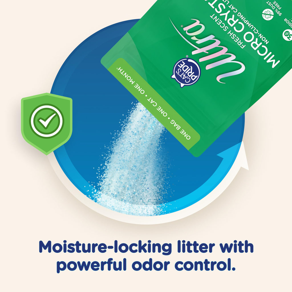 Ultra by Cat's Pride Fresh Scent Micro Crystals, Soft on Paws Litter, 15lb