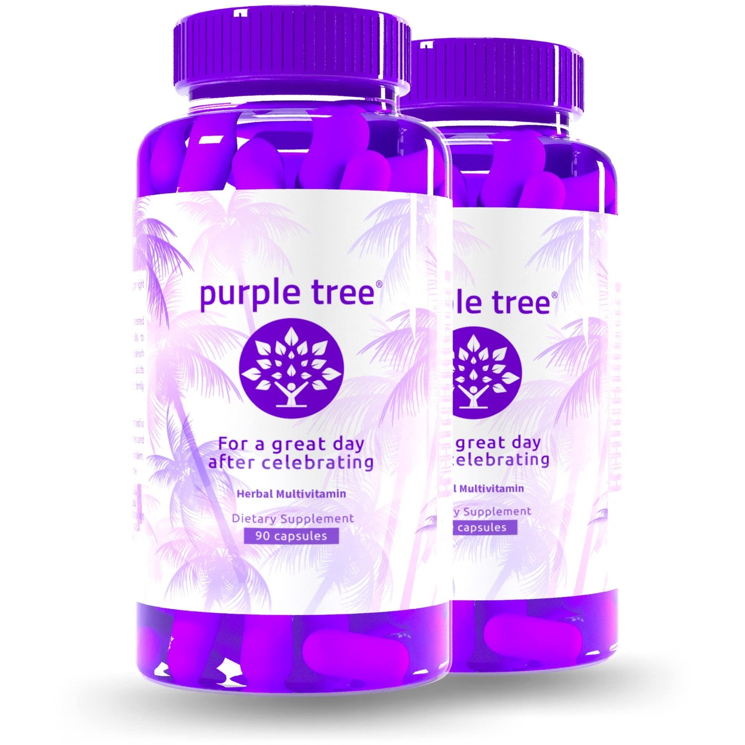 purple tree Post-Celebration Wellness Supplement | Liposomal Dihydromyricetin (DHM), L-Glutathione, Milk Thistle for Liver Support & Hydration | Electrolytes, B Vitamins, Willow Bark | 60 Capsules