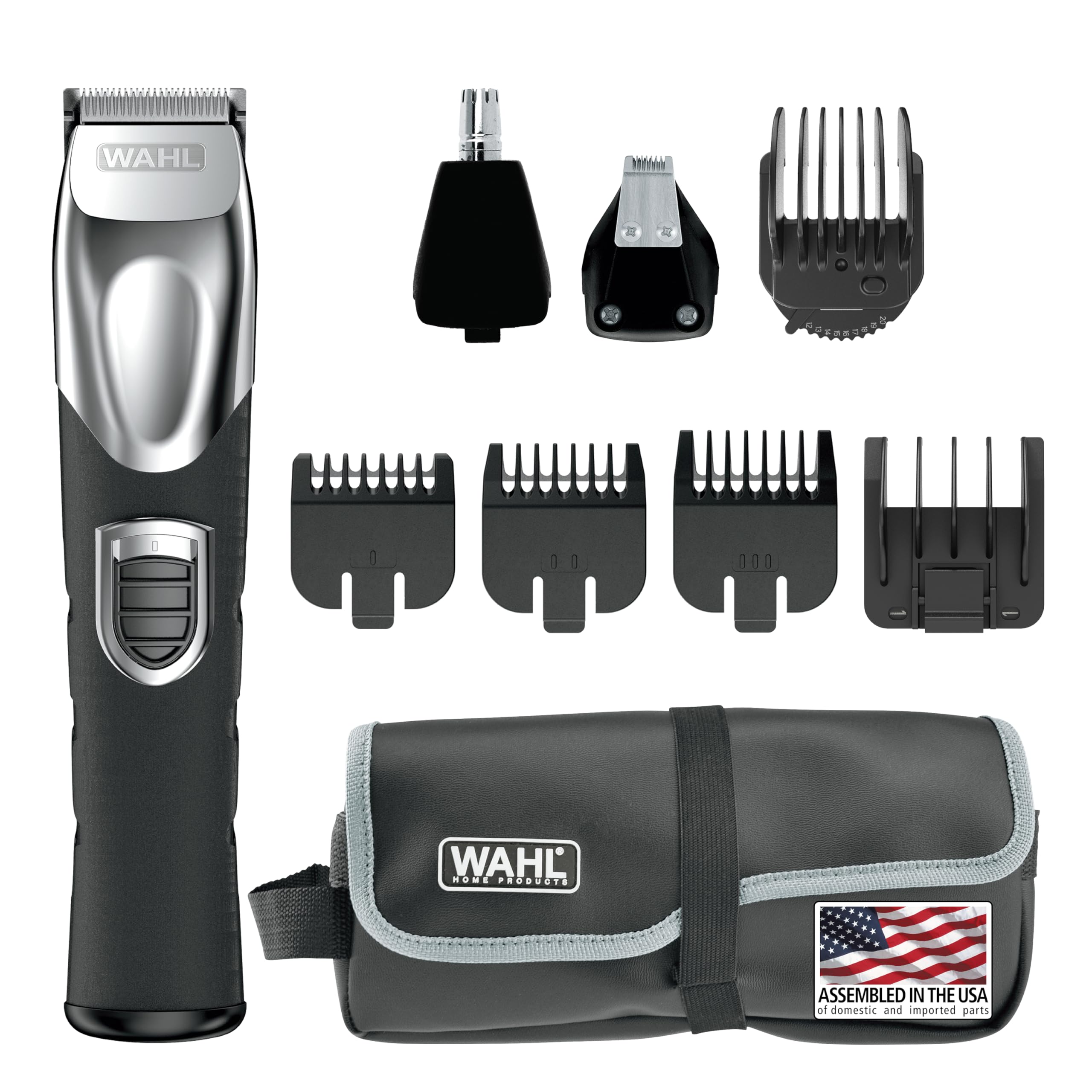 Buy now Wahl USA Rechargeable Lithium Ion All in One Beard Trimmer for Men with Detail and Ear & Nose Hair Trimmer Attachment Æ’?? Model 9854-600B at indiglob india