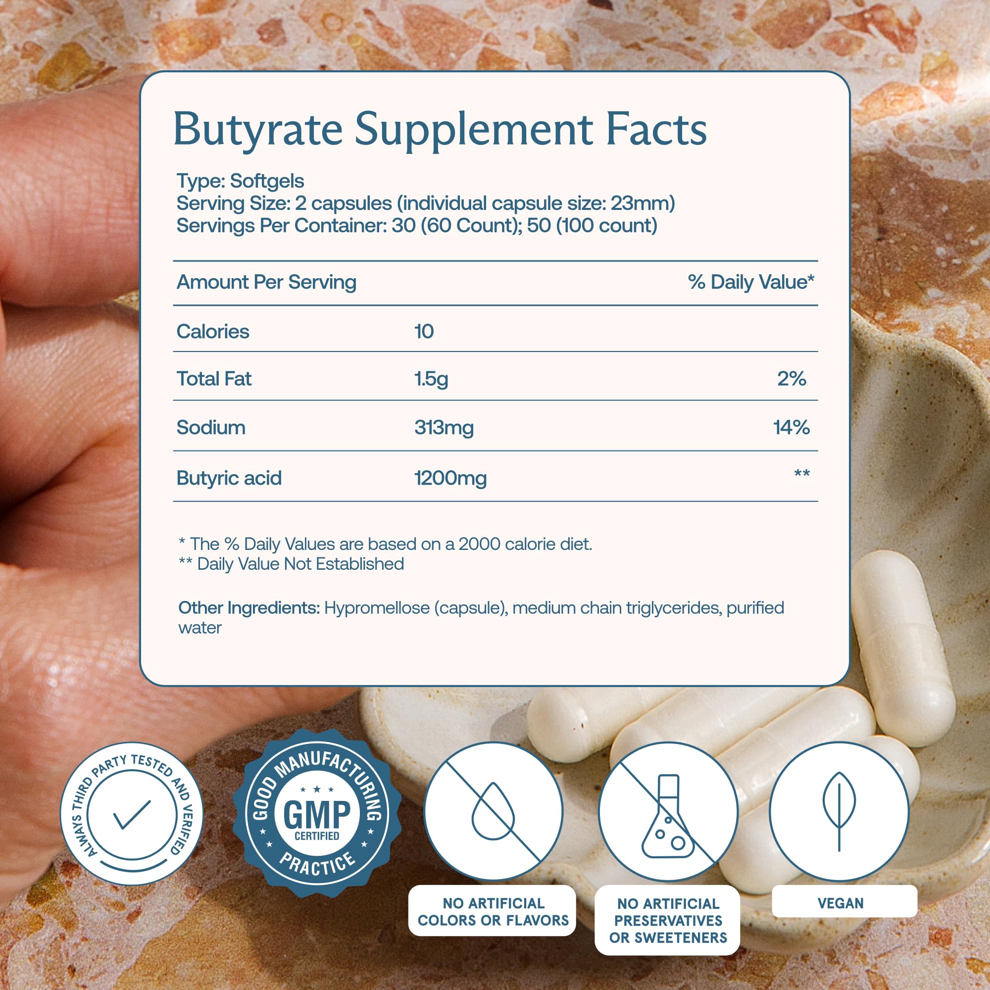 BodyBio Butyrate Sodium- Postbiotic for Gut & Digestive Support | Gut Health, Digestive Support, Bloating, Gas & Constipation Relief, Leaky Gut Repair
