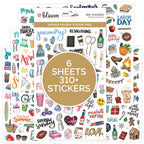 bloom daily planners Holiday Seasonal Planner Sticker Sheets - Vintage Seasonal Sticker Pack - Removable & Repositionable - Over 310 Stickers Per Pack!