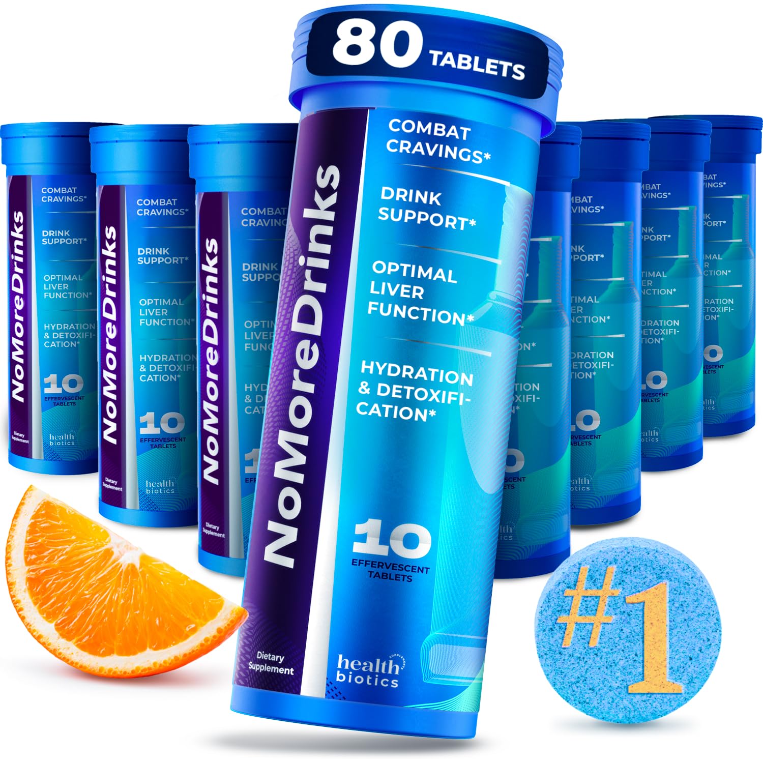 NoMoreDrinks Anti Alcohol Craving Supplement | Liver Detox & Combat Cravings | Energy Support Alcohol Replacement Drink | Organic Milk Thistle Supplement & Dandelion Root & 5HTP | (10) Energy Pills