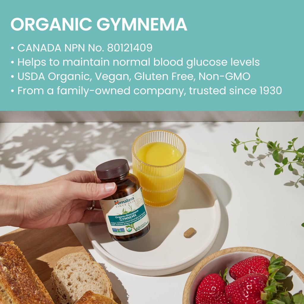 Himalaya USDA Organic Gymnema Sylvestre Extract 700mg,Gymnema Sylvestre Supplements,Herbal Glucose Metabolism Support,Gymnema Sylvestre Capsules,Non-GMO, Vegan, Gluten Free,Additive Free,120 Caplets