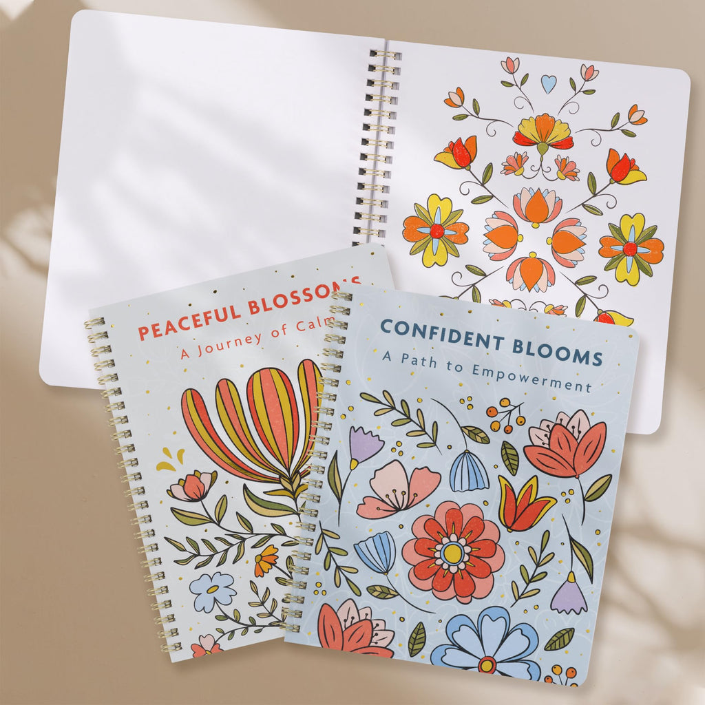 Beautiful Adult Coloring Book Set of 2 for Relaxation - Affirmation Books