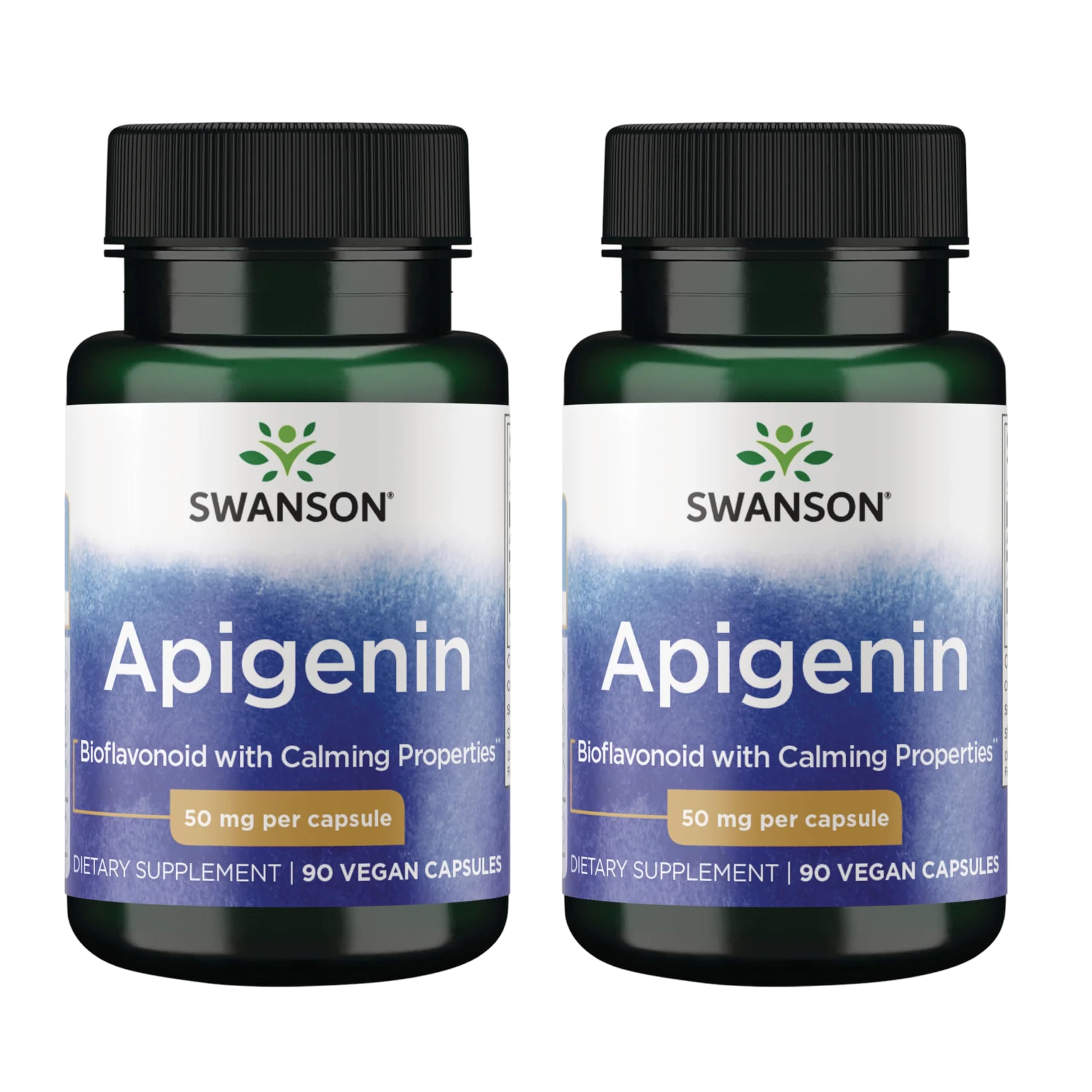 Swanson Apigenin Sleep and Relaxation Supplement, 50 mg, 90 Capsules | For Adults Seeking Natural Sleep, Relaxation, and Stress Relief Support, Antioxidant Bioflavonoid Found in Chamomile